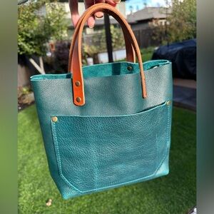 Dark Teal Rokky Tote 852 Leather